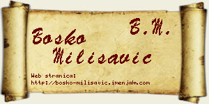 Boško Milisavić vizit kartica